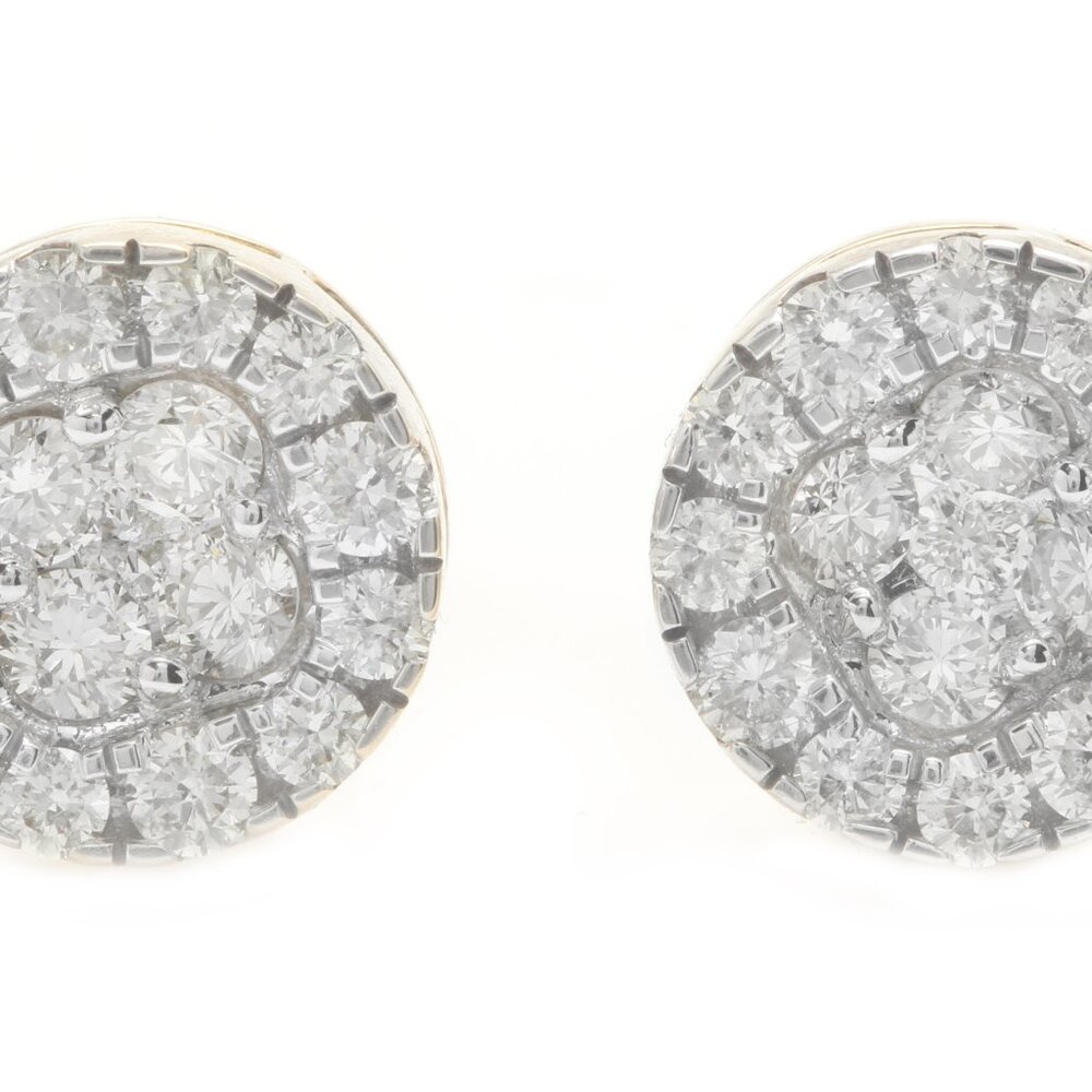 1.07 Carat Natural Diamonds in 10k Solid Yellow Gold Screw Back Stud Earrings